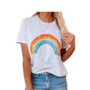 Distressed Rainbow Tee Size- XS